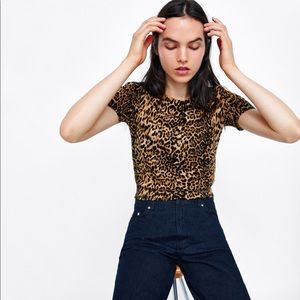 Animal Print Knit Top
